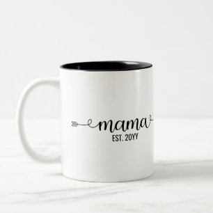 Mama established, Mum to be personalised gifts Two-Tone Coffee Mug