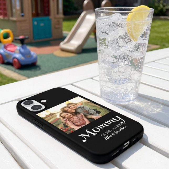 Mama Established Photo Kids Name Fun Text Case-Mate iPhone Case (Creator Uploaded)