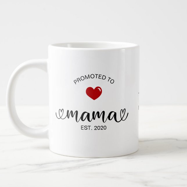 Mama Established Promoted To Mum Large Coffee Mug (Left)