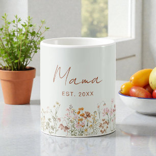 Mama Established Wildflower Sage Green Baby Shower Coffee Mug