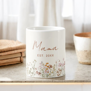 Mama Established Wildflower Terracotta Baby Shower Coffee Mug