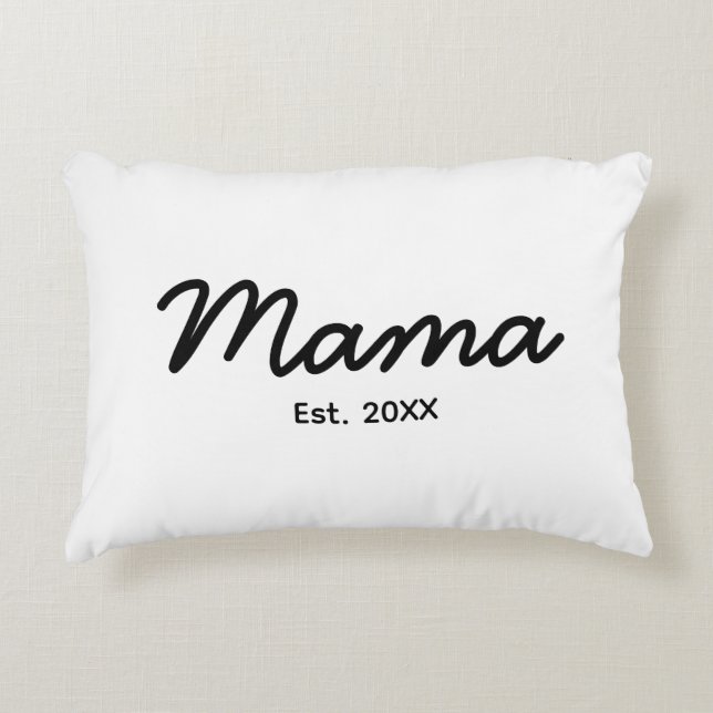 Mama Established Year | Mum Personalised Date Decorative Cushion (Front)