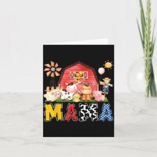 Mama Farm Cow Birthday Boy Matching Family Party  Card