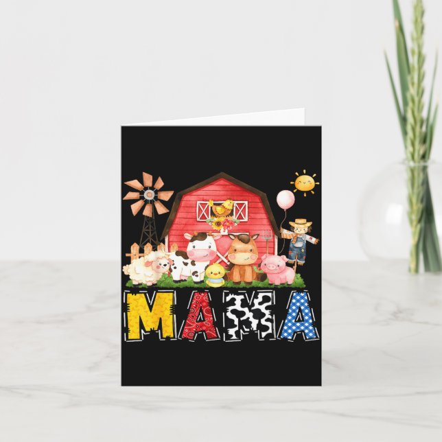 Mama Farm Cow Birthday Boy Matching Family Party  Card (Front)
