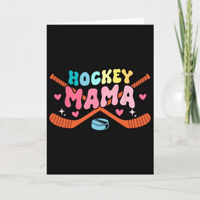 Mama Father's Day Costume Hockey Player Fan Lover  Card (Front)