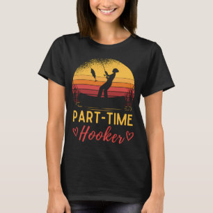 Mama Fishing Mum Fishing Pole Sunset Canal T-Shirt