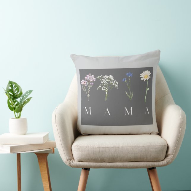 MAMA Floral Botanical Elegant Mother's Day Gift  Cushion (Chair)