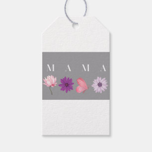 Mama Floral Butterfly Mothers day, birthday Manual Gift Tags