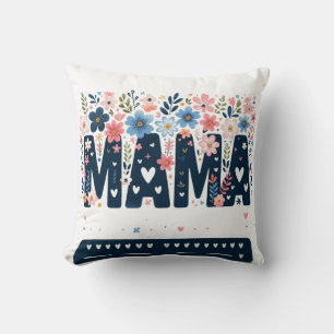 Mama Floral Heart – Boho Chic Mom Design Cushion