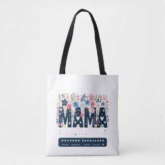 Mama Floral Heart – Boho Chic Mom Design Tote Bag