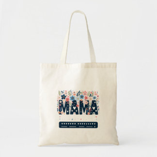 Mama Floral Heart – Boho Chic Mom Design Tote Bag