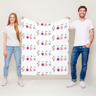 MAMA Floral – Mother’s Day, Birthday Gift Fleece Blanket