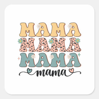 Mama Flower Square Sticker