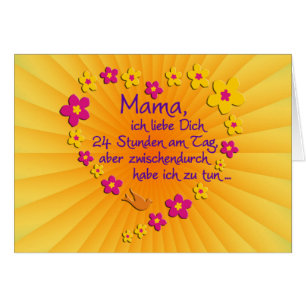 MAMA Flowers Heart Saying in german + your backgr.