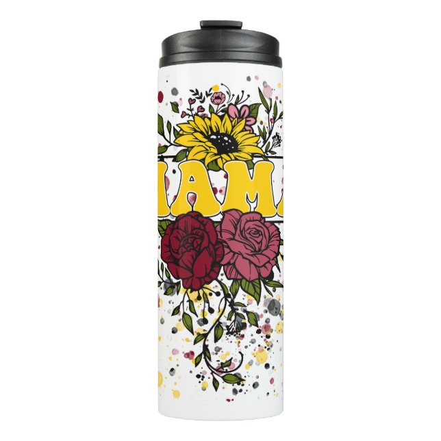 Mama Flowers Thermal Tumbler (Front)