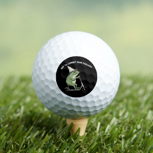 Mama Frog Off to Commit Mum Foolery Scooter Gift  Golf Balls (Insitu Tee)