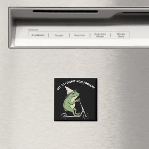 Mama Frog Off to Commit Mum Foolery Scooter Gift Magnet