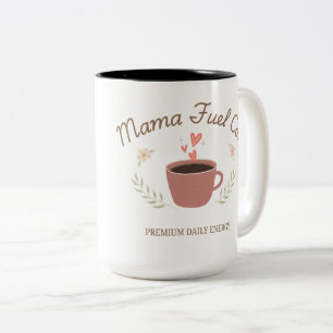 Mama Fuel Co. Cosy Coffee Mum Design Two-Tone Coffee Mug