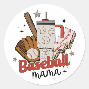 Mama Game Day Vibes Mothers Day Women Baseball Mom Classic Round Sticker