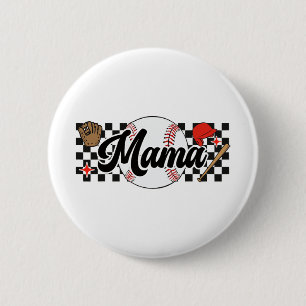 Mama Game Day Vibes Mothers Day Women Baseball Mum 6 Cm Round Badge