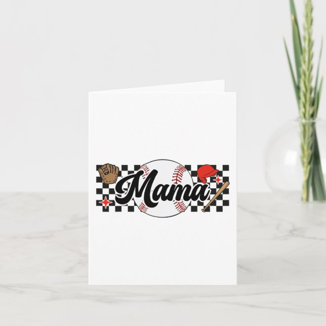 Mama Game Day Vibes Mothers Day Women Baseball Mum Card (Front)