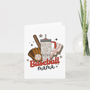 Mama Game Day Vibes Mothers Day Women Baseball Mum Card