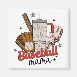 Mama Game Day Vibes Mothers Day Women Baseball Mum Magnet