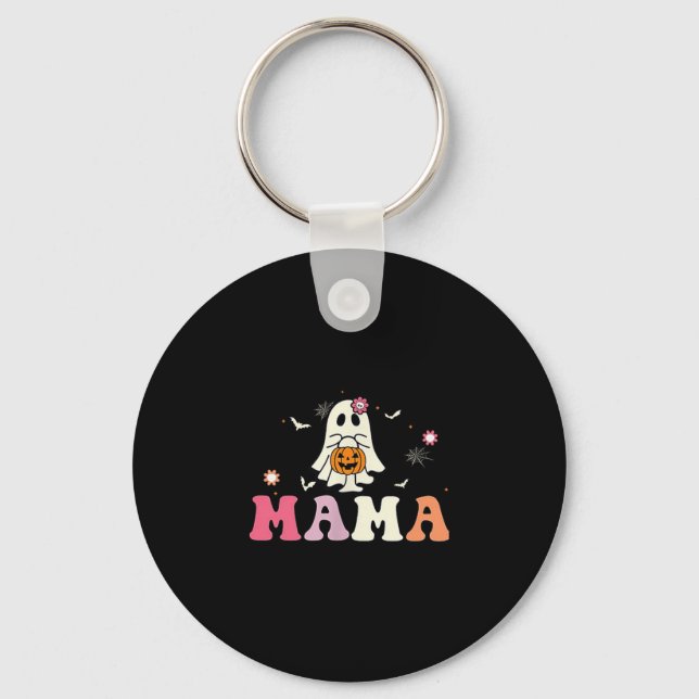 Mama Ghost Boo One Soky Mama First Halloween Birth Key Ring (Front)