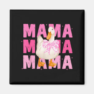 Mama goose coquette bow funny mum goose mother's magnet