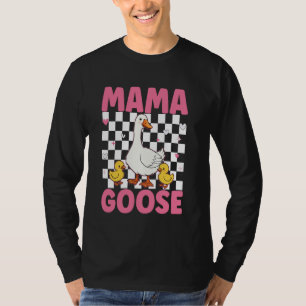 Mama Goose Mother's Day Cute Floral Mum Farm Duck T-Shirt