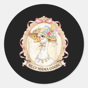 Mama Goose Vintage for Kids Girl Women Mum Mother Classic Round Sticker