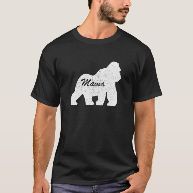 Mama Gorilla Animal Tee Father Mother Day Cute Son (Front)