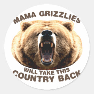 Mama Grizzlies Classic Round Sticker