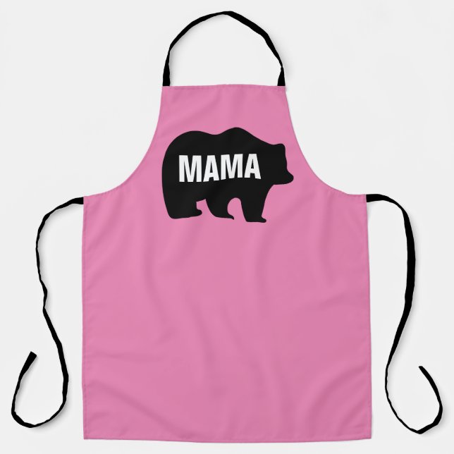 MAMA GRIZZLY BEAR MOM FUNNY KITCHEN APRON (Front)