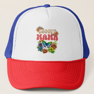 Mama Groovy Floral, Retro Mothers' Day Trucker Hat