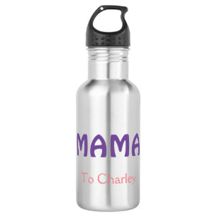 Mama happy mothers retro purple add name text vint 532 ml water bottle