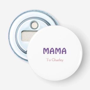 Mama happy mothers retro purple add name text vint bottle opener