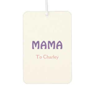 Mama happy mothers retro purple add name text vint car air freshener