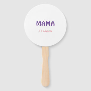 Mama happy mothers retro purple add name text vint hand fan