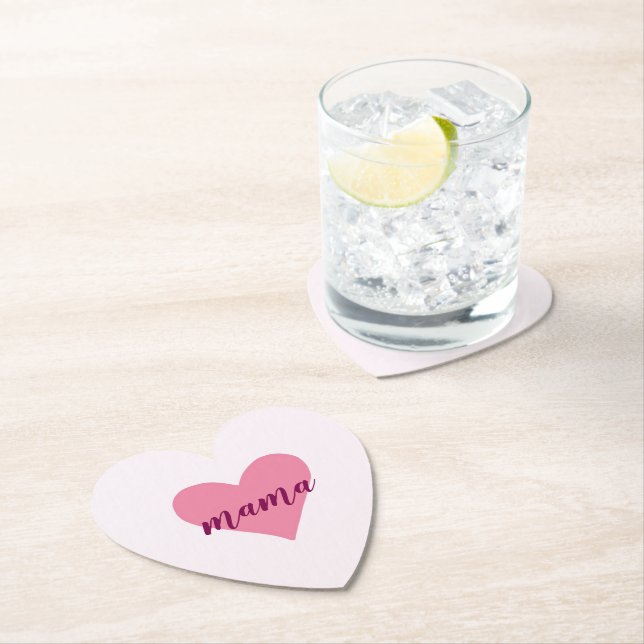 Mama Heart-Shaped Paper Coaster – Perfect Gift  (Insitu)