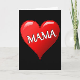 Mama Heart with Black Background Card