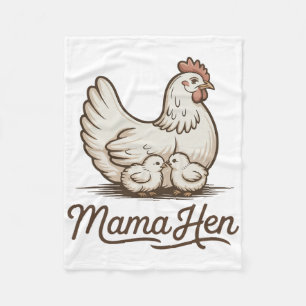 Mama Hen Funny Chicken Mum Shirt Women Mother Day Fleece Blanket