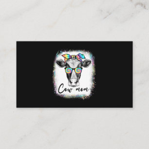 Mama Highland Cow With Baby Calf Floral Mothers Da Business Card