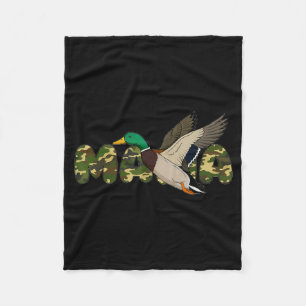 Mama hunting mallard duck mama camouflage mothersM Fleece Blanket