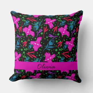 Mama illustration boho print birds and flowers cushion