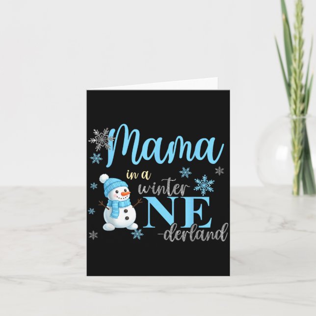 Mama In A Winter Onederland Birthday Boy Girl Cute Card (Front)