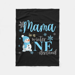 Mama In A Winter Onederland Birthday Boy Girl Cute Fleece Blanket