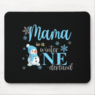 Mama In A Winter Onederland Birthday Boy Girl Cute Mouse Mat