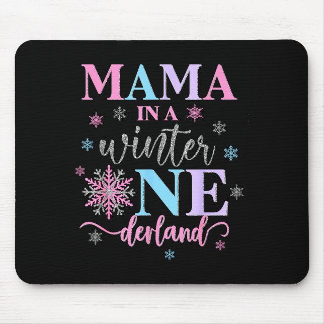Mama In A Winter Onederland Birthday Girl Sweet Sn Mouse Mat (Front)