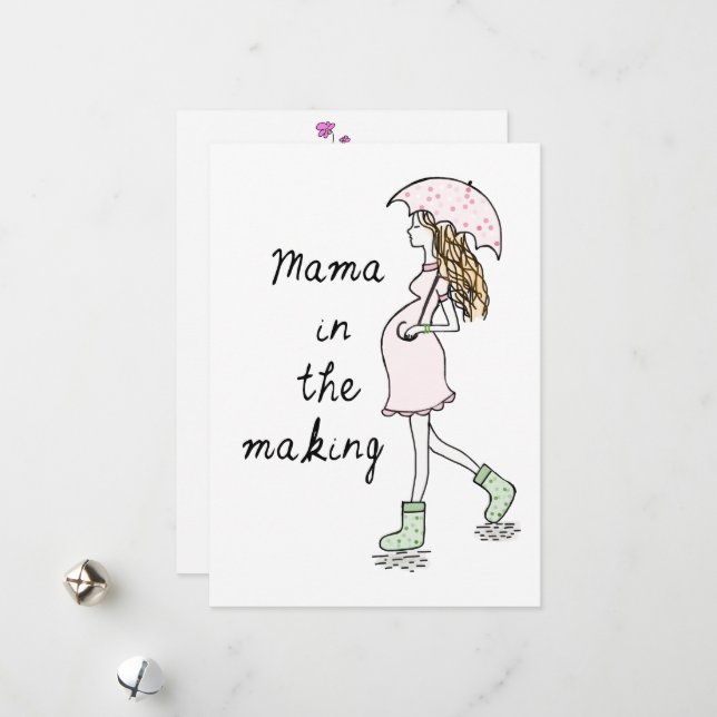 Mama in the making pregnancy announcement card (Front/Back In Situ)